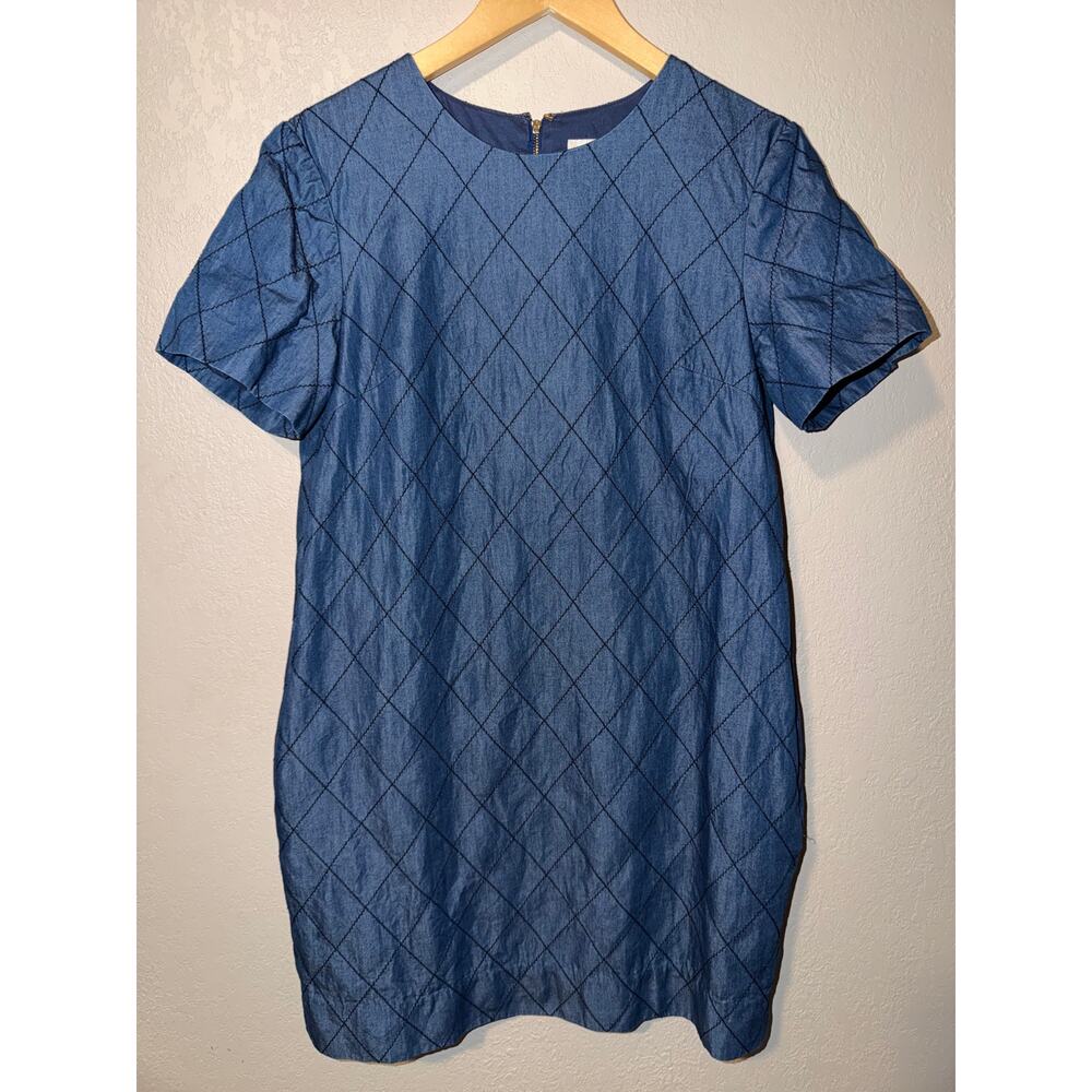 Kate Spade New York quilted chambray shift dress SZ 6